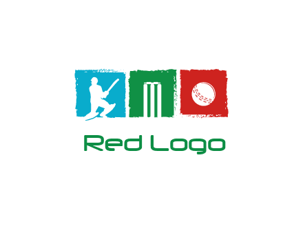 batsman wicket ball sports logo