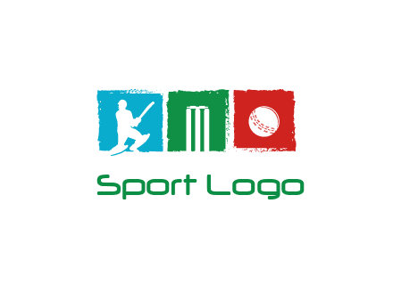 batsman wicket ball sports logo