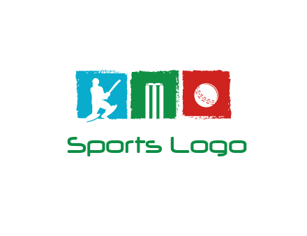 batsman wicket ball sports logo