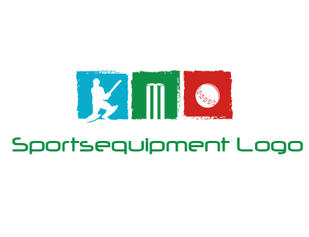 batsman wicket ball sports logo