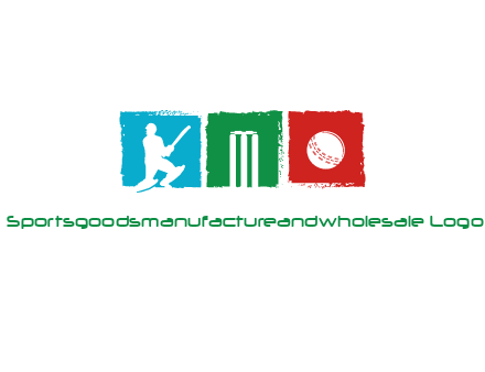 batsman wicket ball sports logo