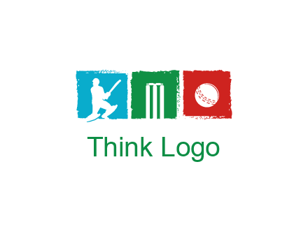 batsman wicket ball sports logo