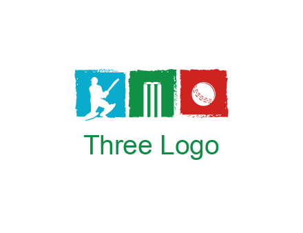 batsman wicket ball sports logo