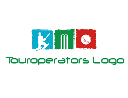 batsman wicket ball sports logo
