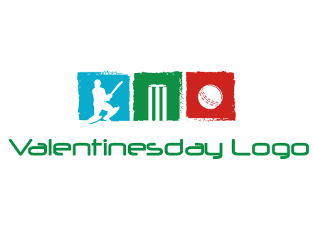 batsman wicket ball sports logo