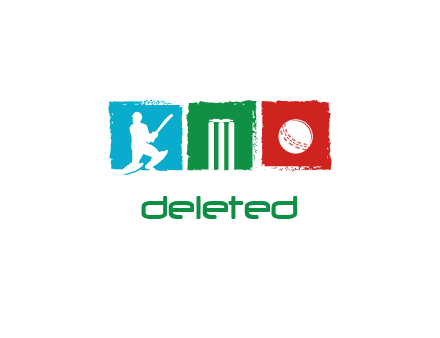 batsman wicket ball sports logo