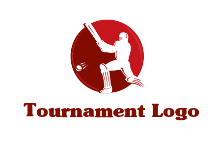 batsman in circle sports logo
