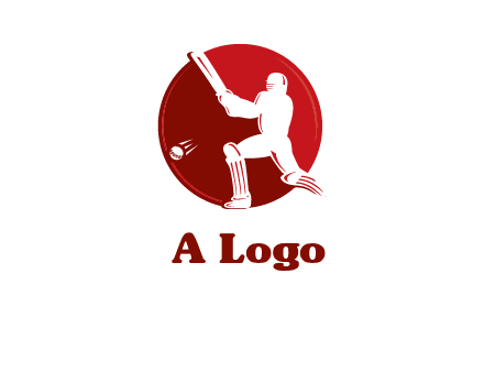batsman in circle sports logo