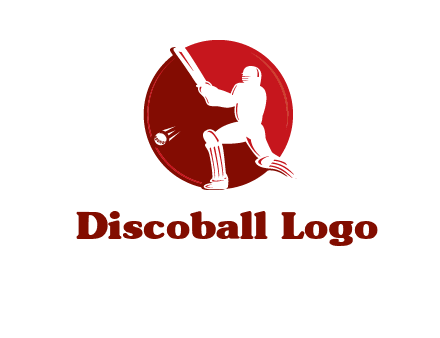 batsman in circle sports logo