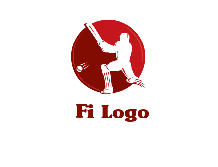 batsman in circle sports logo