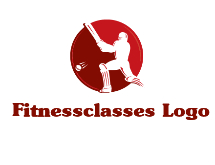 batsman in circle sports logo