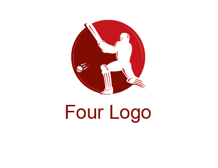 batsman in circle sports logo