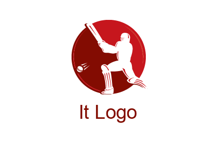 batsman in circle sports logo