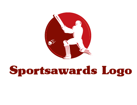 batsman in circle sports logo