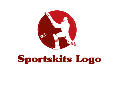 batsman in circle sports logo