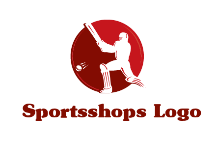 batsman in circle sports logo