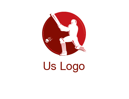 batsman in circle sports logo