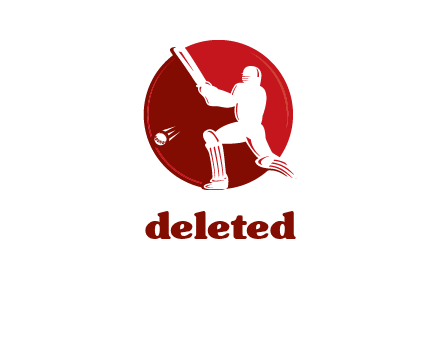batsman in circle sports logo