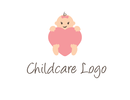 baby with heart childcare logo