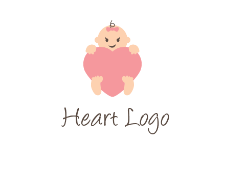 baby with heart childcare logo