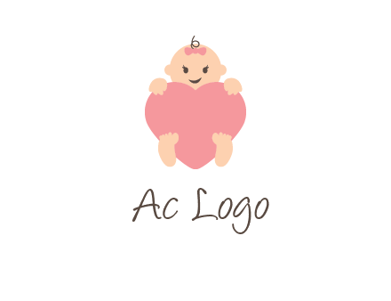 baby with heart childcare logo