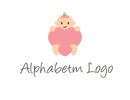 baby with heart childcare logo