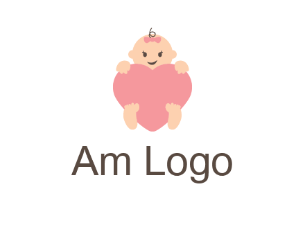 baby with heart childcare logo