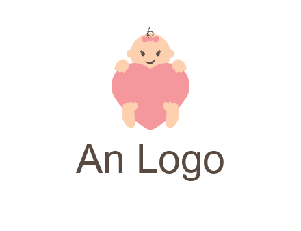 baby with heart childcare logo