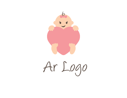 baby with heart childcare logo