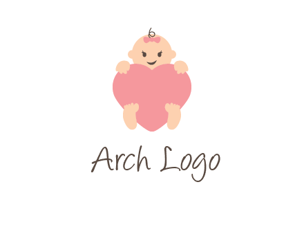 baby with heart childcare logo