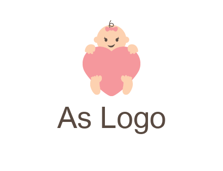 baby with heart childcare logo