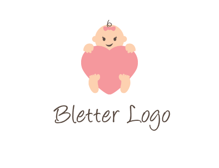 baby with heart childcare logo