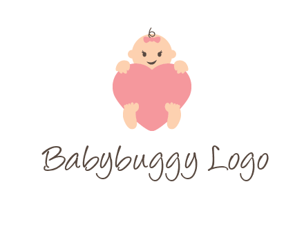 baby with heart childcare logo
