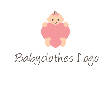 baby with heart childcare logo