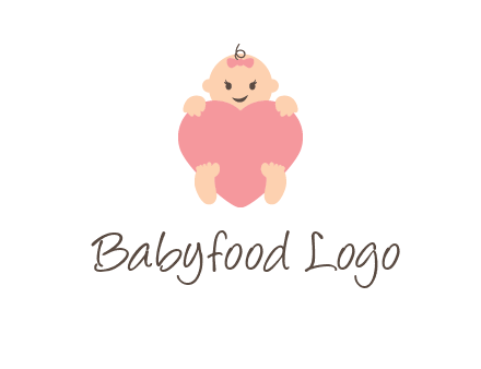 baby with heart childcare logo
