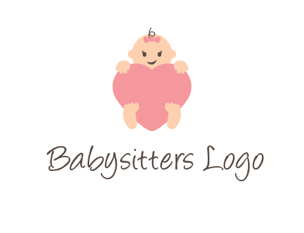 baby with heart childcare logo