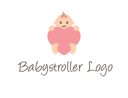 baby with heart childcare logo