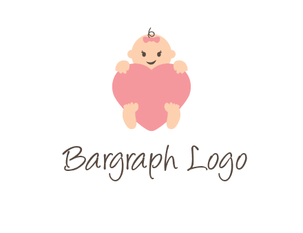 baby with heart childcare logo