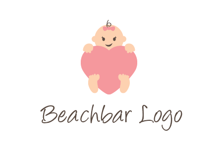 baby with heart childcare logo