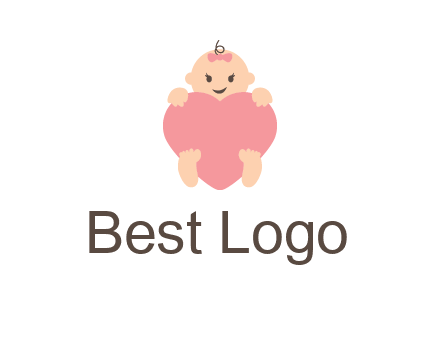 baby with heart childcare logo