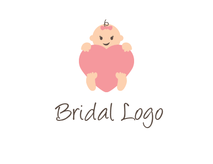 baby with heart childcare logo
