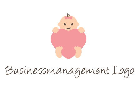 baby with heart childcare logo