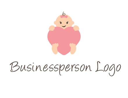 baby with heart childcare logo