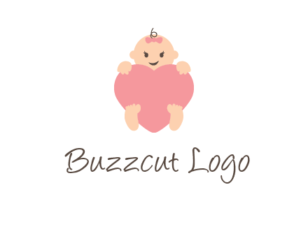 baby with heart childcare logo