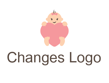 baby with heart childcare logo