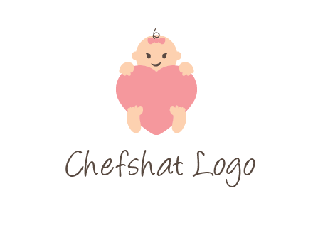 baby with heart childcare logo
