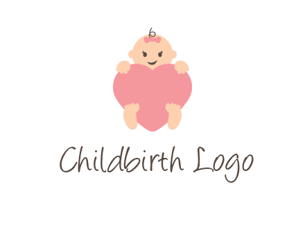 baby with heart childcare logo