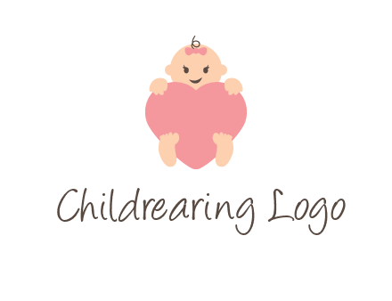 baby with heart childcare logo