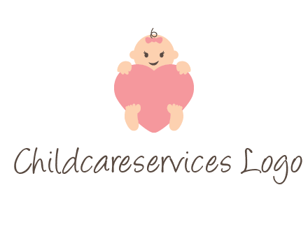 baby with heart childcare logo