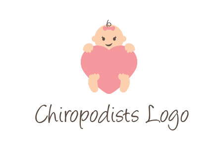 baby with heart childcare logo